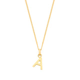 Yellow Gold Small Plain Initial On 18" Curb Chain (£140)