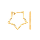 Yellow Gold Small Star Shaped Plain Huggies