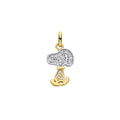 Yellow Gold Snoopy CZ Pendant