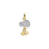 Yellow Gold Snoopy CZ Pendant