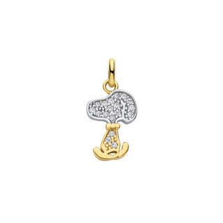 Yellow Gold Snoopy CZ Pendant