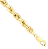 Yellow Gold Solid D/c 7.5mm Rope Chain