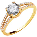 Yellow Gold Split Shank CZ Engagement Ring 2g