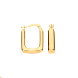 Yellow Gold Square Hoop Earrings 1.7g