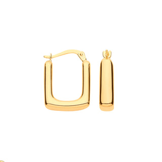 Yellow Gold Square Hoop Earrings 1.7g