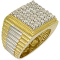 Yellow Gold Square Top Gents CZ Ring 13.5g