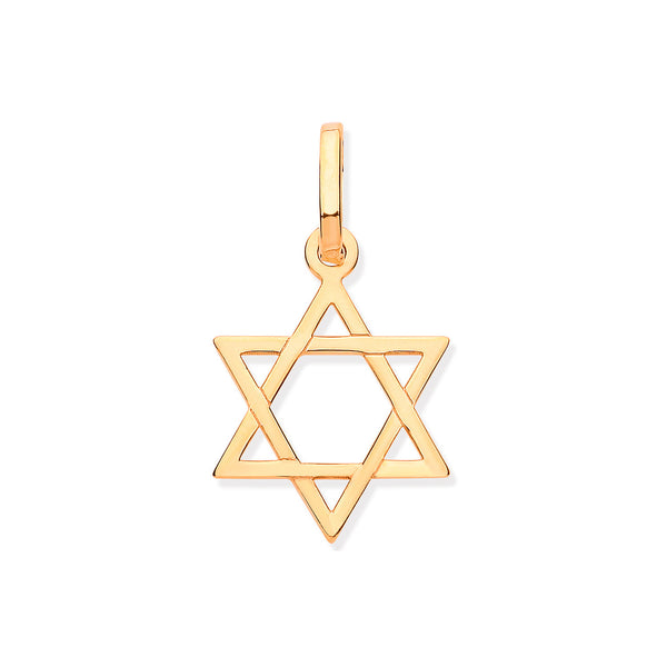 Yellow Gold Star Of David Pendant 0.5g