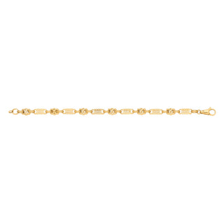 Yellow Gold Stars & Bars Ladies Bracelet