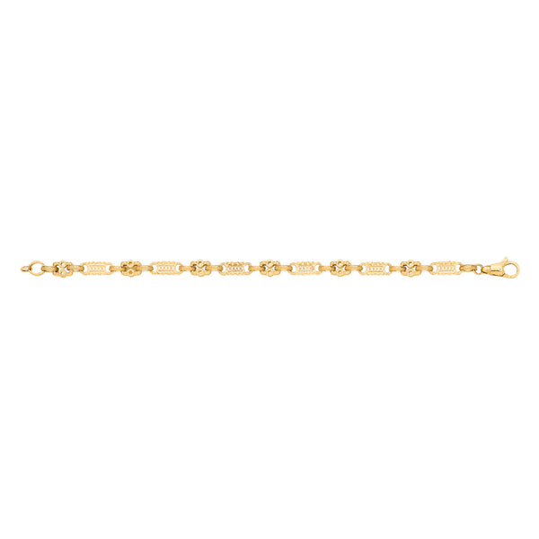 Yellow Gold Stars & Bars Ladies Bracelet