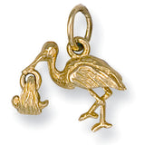 Yellow Gold Stork Pendant