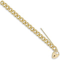 Yellow Gold Tight Link Curb & Padlock Charm Bracelet 60g