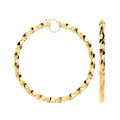 Yellow Gold Twisted Greek Key 75mm Hoop Earrings