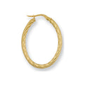 Yellow Gold Twisted Oval Hoop Earrings 1.6g