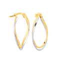 Yellow Gold Two Colour Twist Oval Hoops