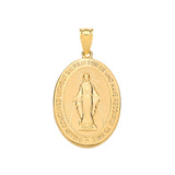 Yellow Gold Virgin Mary Hollow Medallion