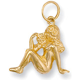 Yellow Gold Virgo Zodiac Pendant