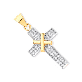 Yellow Gold With CZ Cross