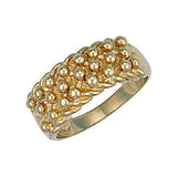Yellow Gold Woven Back 3 Row Keeper Ring