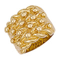 Yellow Gold Woven Back 4 Row Keeper Ring 38g