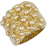 Yellow Gold Woven Back 4 Row Keeper Ring 60g