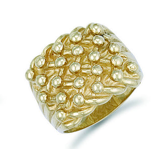 Yellow Gold Woven Back 5 Row Keeper Ring 25g