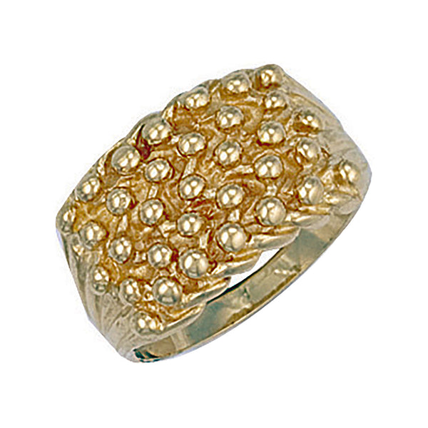 Yellow Gold Woven Back 5 Row Keeper Ring 9g