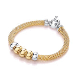 Yellow Mesh With 5 Beads Bracelet 7