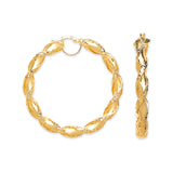 Yg 49mm Twisted Hollow Hoop Earrings