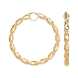 Yg 61mm Twisted Hollow Hoop Earrings