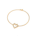 Yg Plated Silver Heart Rubover CZ Ladies Bracelet
