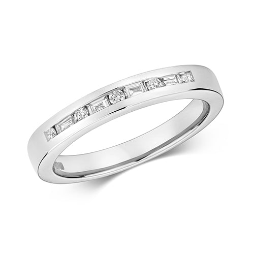 9ct White Gold Diamond Set Wedding Ring