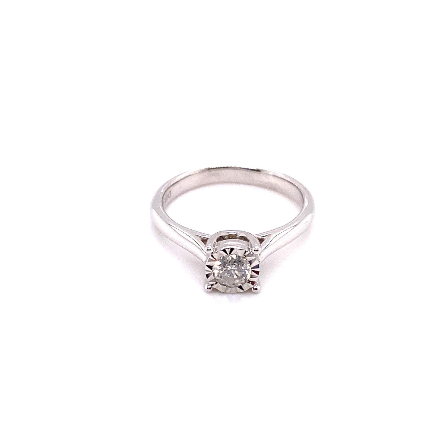 9ct White Gold 0.35ct Diamond Illusion Set Engagement Ring