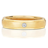 9ct Yellow Gold Diamond Set Patterned Wedding Band