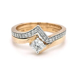 9ct Yellow Gold Diamond Twist Bridal Set 0.43cts