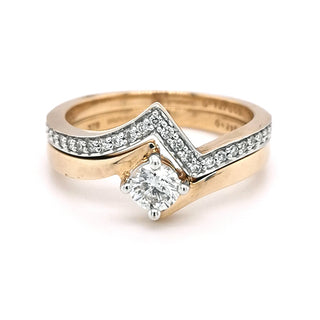 9ct Yellow Gold Diamond Twist Bridal Set 0.43cts