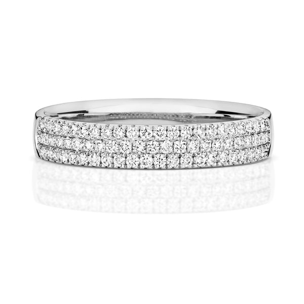 18K White Gold Diamond Set Wedding Band