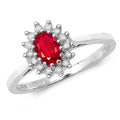 9ct White Gold Ruby and Diamond Ring