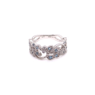18ct White Gold Aquamarine and Diamond Ring