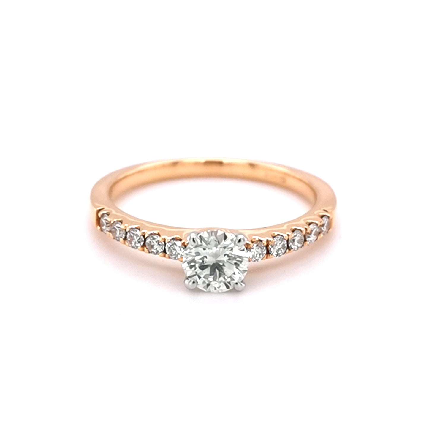 18ct Yellow Gold 4 Claw Diamond Shoulder Set Ring