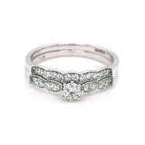 9ct White Gold Vintage Style Diamond Bridal Set 0.32cts