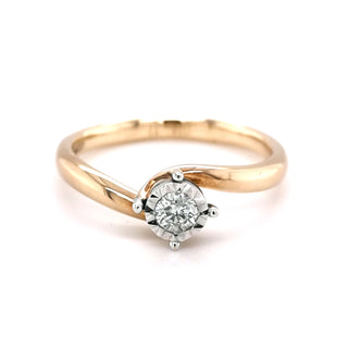 9ct Yellow Gold 0.17ct Diamond Solitaire Ring
