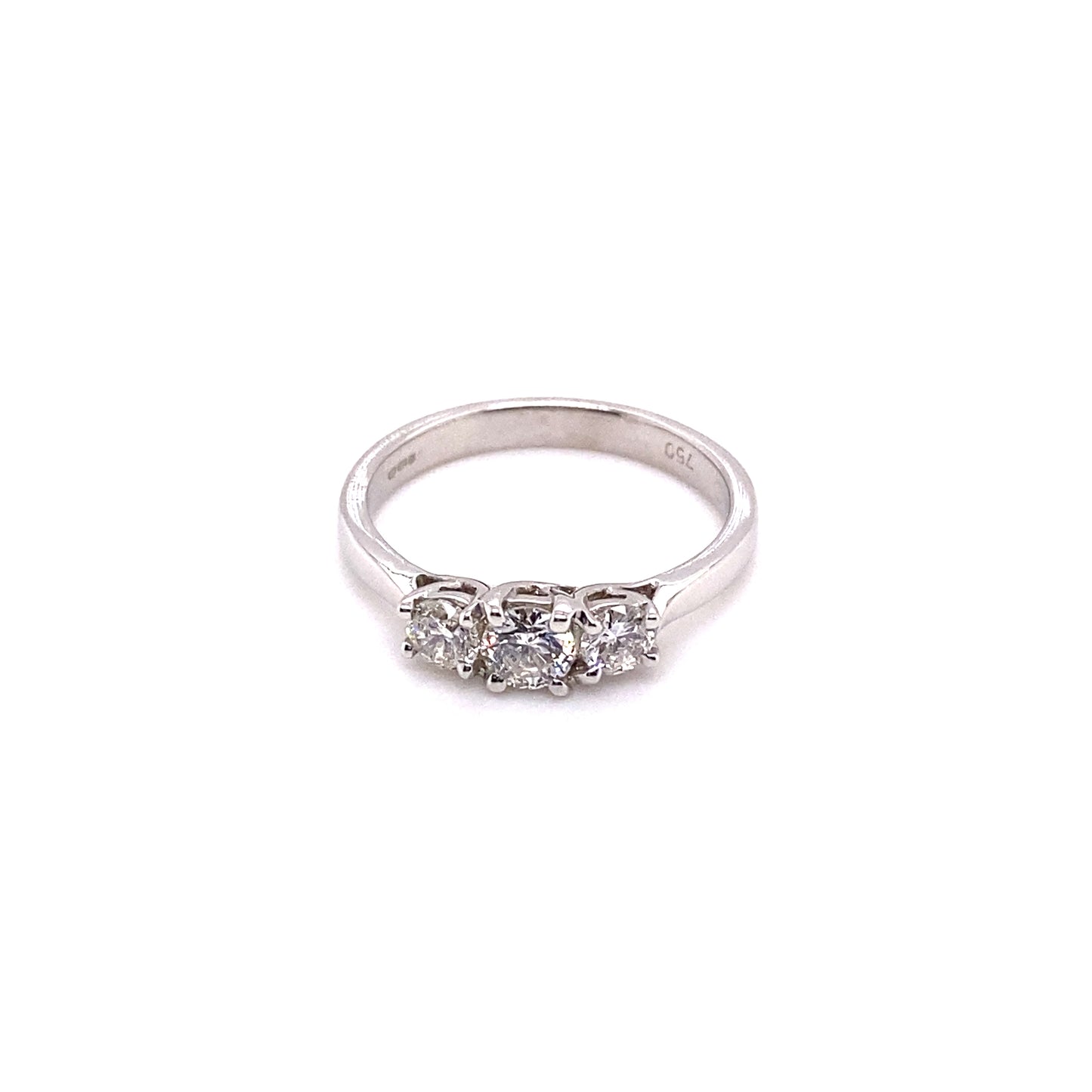 18ct White Gold 0.60ct Diamond Trilogy Engagement Ring