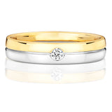 9ct 2 Colour Gold Diamond Set Wedding Band