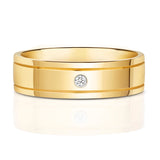 9ct Yellow Gold Diamond Set Patterned Wedding Band