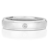 9ct White Gold Diamond Set Patterned Wedding Band