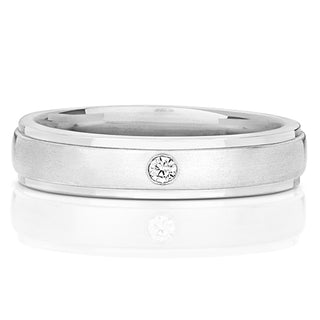 9ct White Gold Diamond Set Patterned Wedding Band