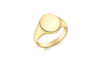 9ct Yellow Gold Plain 10 x 12 Signet Ring