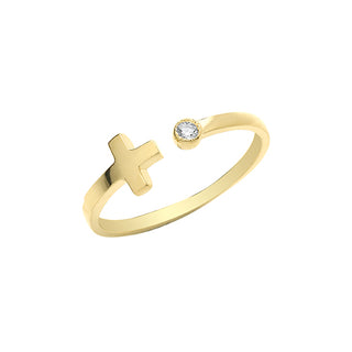 9ct Yellow Gold Cross Ring