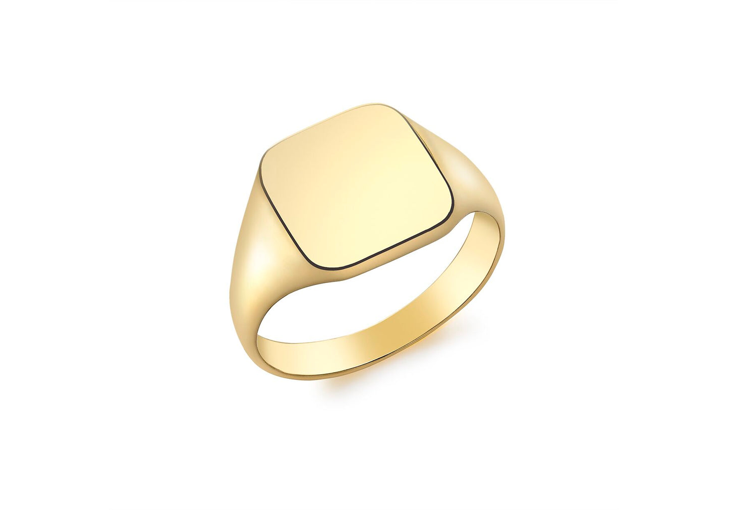 9ct Yellow Gold Plain Square Signet Ring