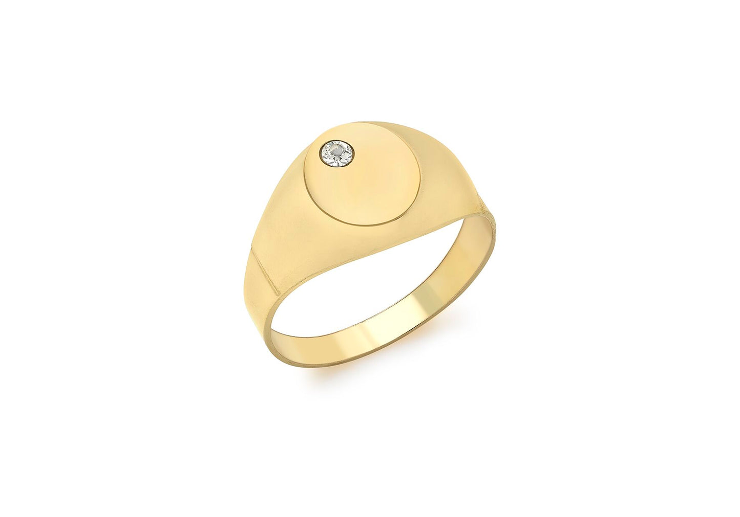 9ct Yellow Gold CZ Signet Ring